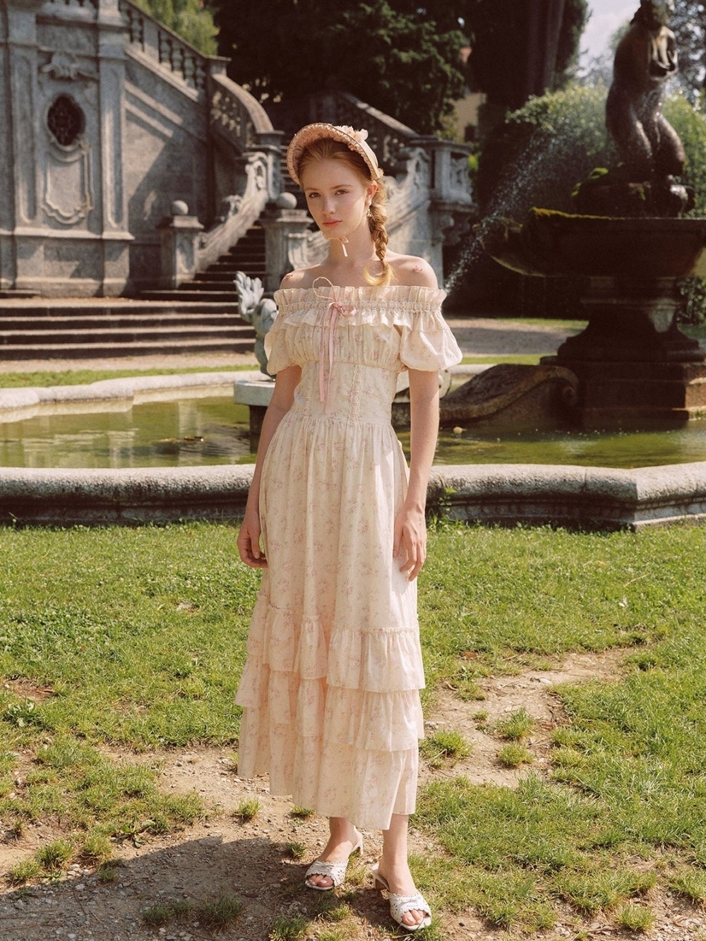 Lacemade Flower And Poetry Corset Dress in Light Pink